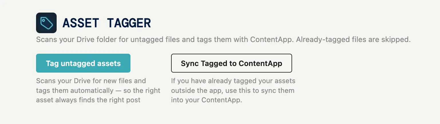 A sync finding new files, tagging them, and skipping ones already done